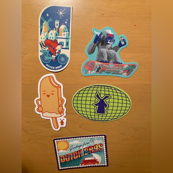 Lot of 5 Rare Hard to find Arizona Dutch Bros Christmas, Halloween stickers - Picture 1 of 2